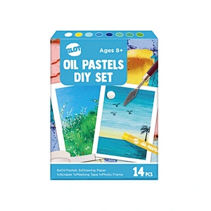 Oil Pastels Set of 14 Pieces, Soft Oil Pastels for Art Painting, Blue