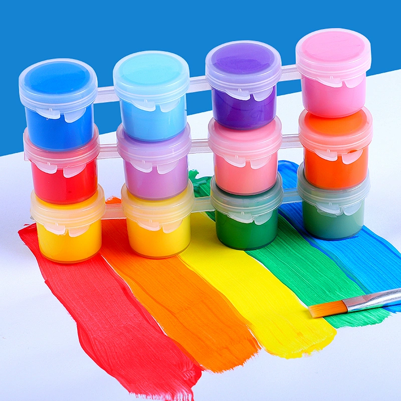 Acrylic Paint Set, 4 Classic Paints 7 Fluorescent Paints with Bottles, 12 Paint Pots