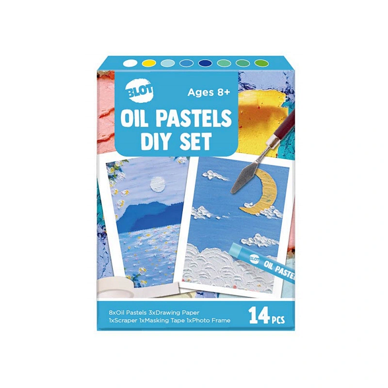 Oil Pastels Set of 14 Pieces, Soft Oil Pastels for Art Painting, Blue