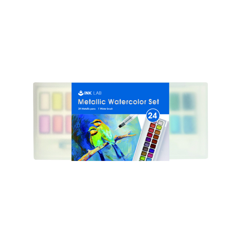 Set Cat Air, 50 Kubus Warna Hidup, 1 Kuas, 1 Pena Kuas Air, 1 Palet, Kit Set Cat Cat Air