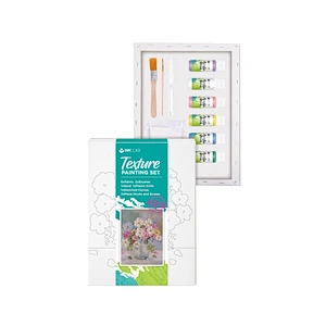 Acrylic Texture Paint Set on Canvas, 6 Colours 60ml, Flowers