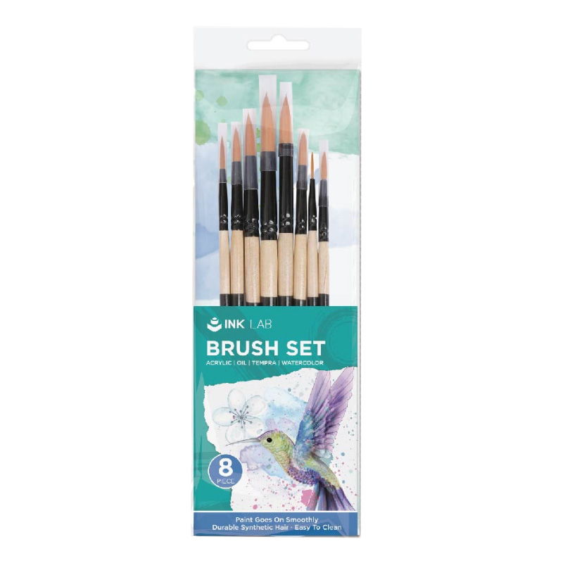8PCS Paint Brushes Set Nylon Hair Brush  for Acrylic Painting Oil Painting Watercolor Painting