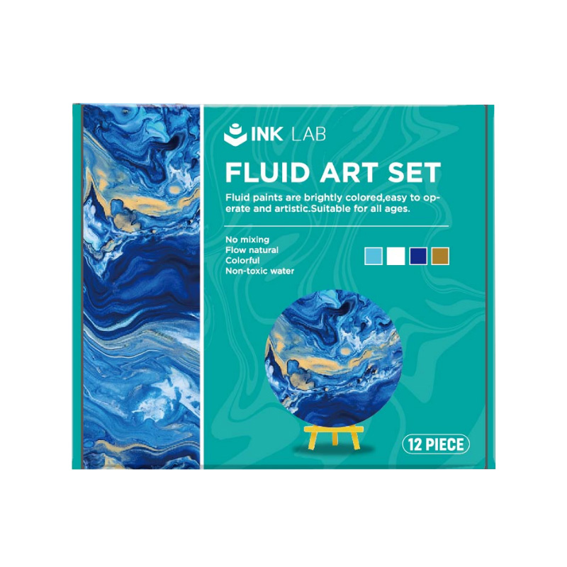 Acrylic Pouring Paint Set Blue Series, 4 Colours Pre Mixed High Flow Acrylic Paint, 2 Oz/Bottle