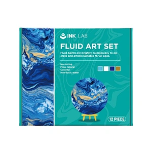 Acrylic Pouring Paint Set Blue Series, 4 Colours Pre Mixed High Flow Acrylic Paint, 2 Oz/Bottle