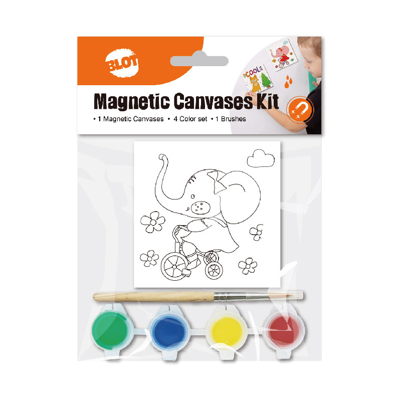 Pre Drawn Magnetic Mini Canvas, Paints, Brush, Canvas Painting Kit