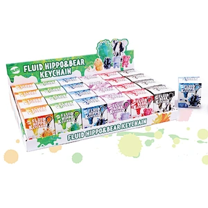 DIY-Malerei-Fluid-Bär-Set für Schlüsselbund, mehrfarbiges Mischfarben-Design