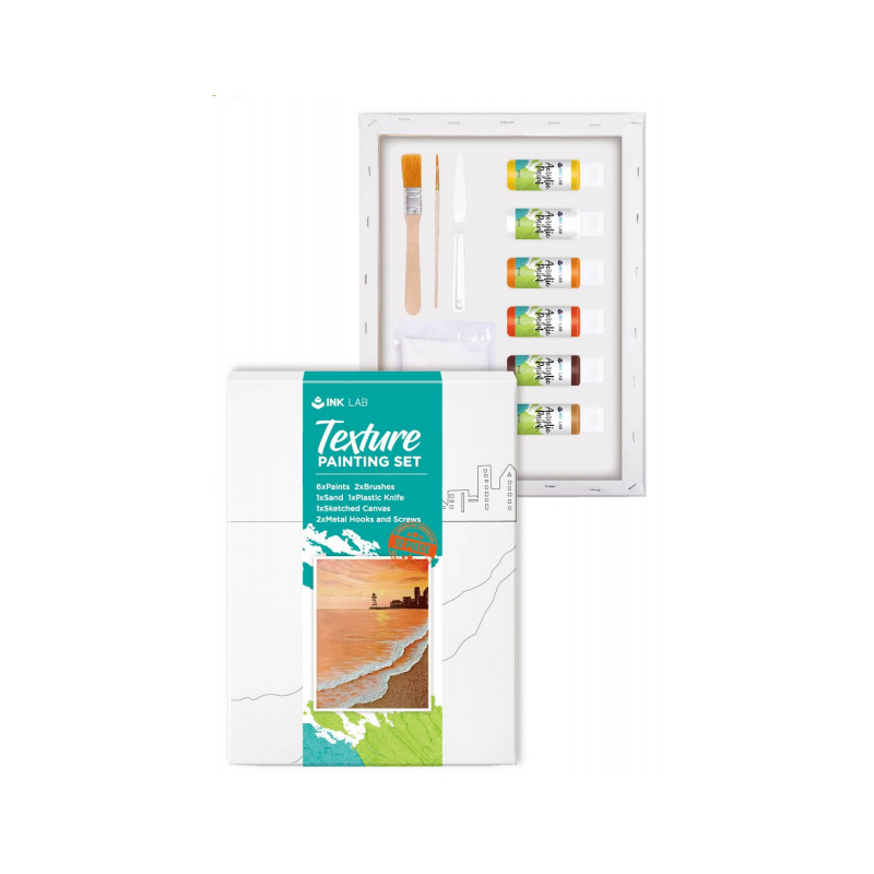 Juego de pintura de textura acrílica sobre lienzo, 6 colores, 60 ml, montañas