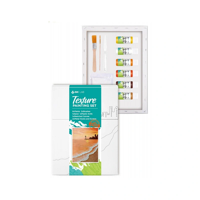 Juego de pintura de textura acrílica sobre lienzo, 6 colores, 60 ml, montañas