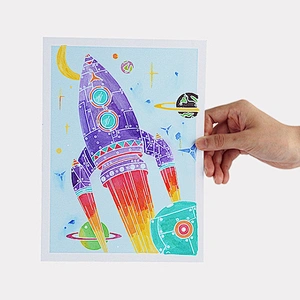 Universe Watercolor Ink Set, Contains 6 Vibrant Colors(5ml), 1 Brushes, 1 Palette, 4 Sheets