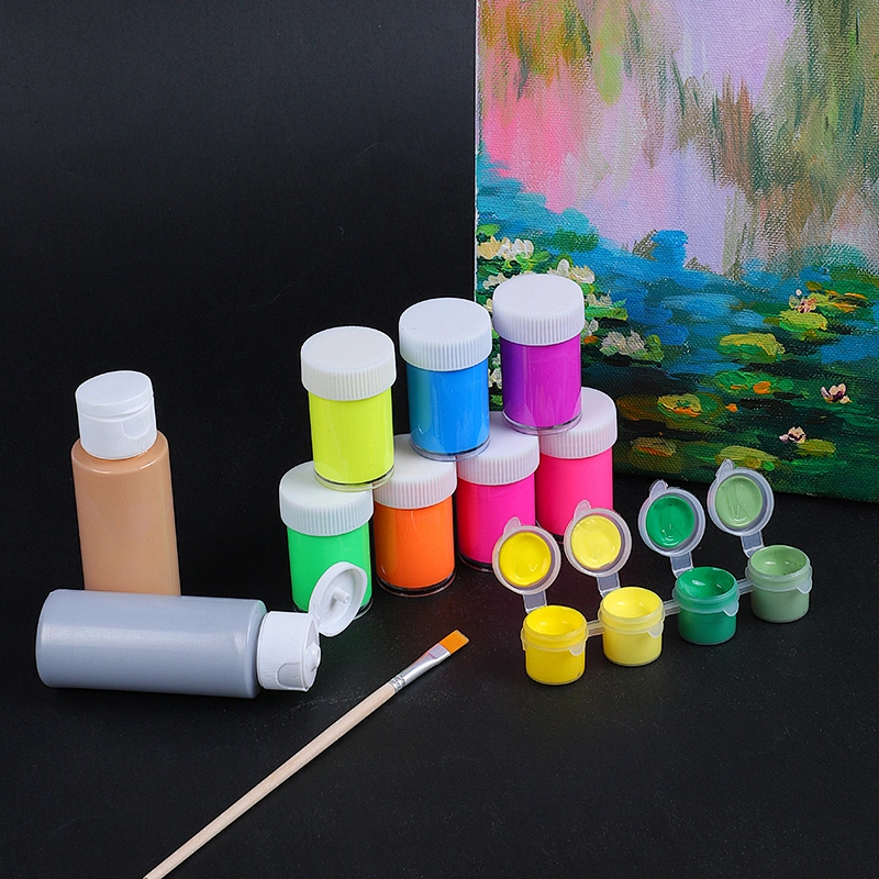 Juego de botes de pintura acrílica, 13ML, 18PCS, Mini recipiente de almacenamiento de pintura acrílica con tapa