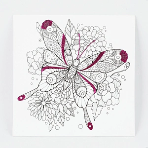 Pre Drawn Canvas Panel for Painting, Butterfly Theme