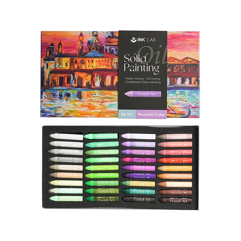 Soild Oil Pastels Set, 36 Assorted Colors, Basic Color/Macaron Color