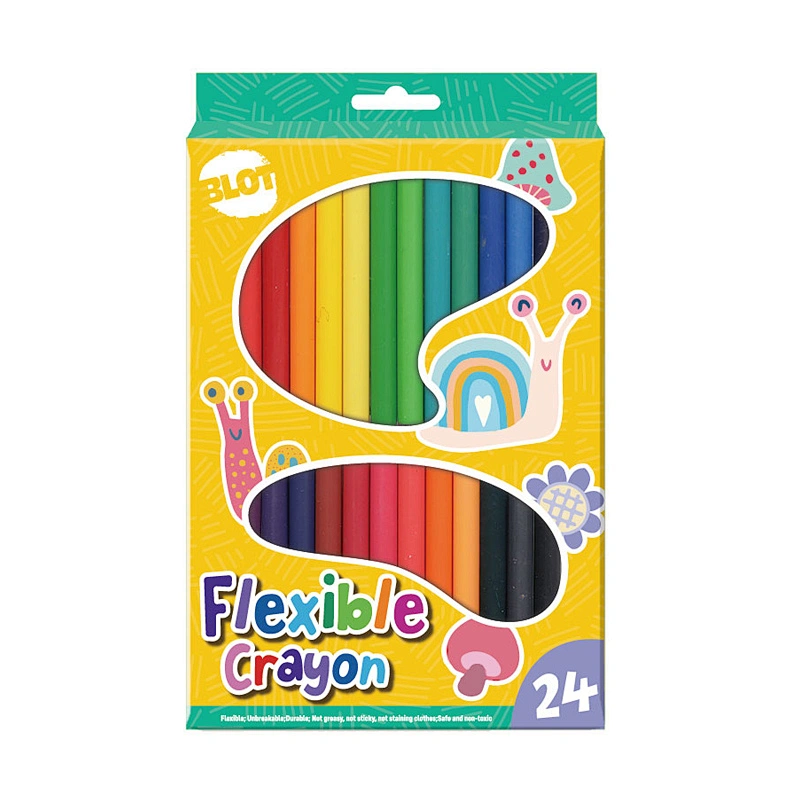 Set Krayon Fleksibel untuk Anak, Laras Segitiga, 6 Warna