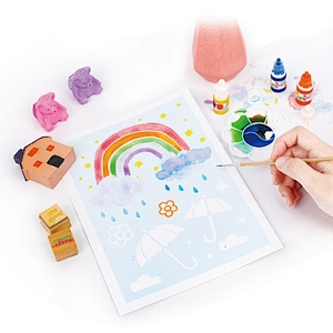 Universe Watercolor Ink Set, Contains 6 Vibrant Colors(5ml), 1 Brushes, 1 Palette, 4 Sheets