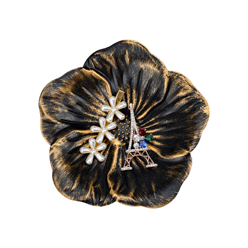 Iron Jewelry Tray Vintage Trinket Dish Black Gold Flower Decorative Tray Jewelry Holder