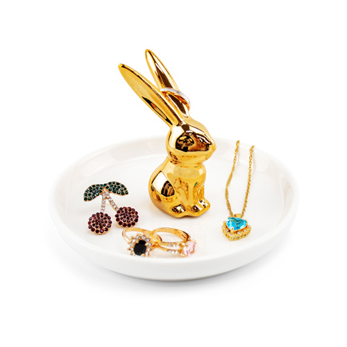 Ceramic Jewelry Trays for Mother Day Gift, Rabbit Trinket Dishes