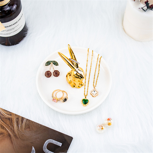 Ceramic Jewelry Tray, Cute Decorative Trinket Dish for Rings