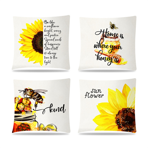 OKSQW 4pcs /set Linen Pillowcase Set 18x18 Pillow Covers