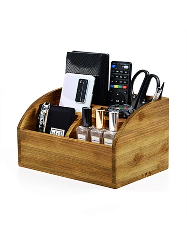 Rustic Wood Desk Organizer