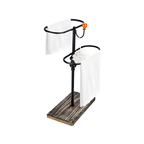 OKSQW Farmhouse Wood & Metal Towel Racks Bathroom Decor