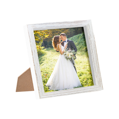 White Square 8x8 Frames Wooden Photo Frame Tabletop Decor