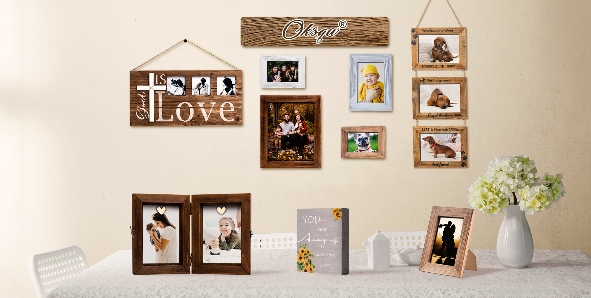 oksqw wood photo frame