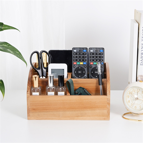 Farmhouse Solid Wooden Mail Sorter Wood Desk Organizer TV Remote Holder