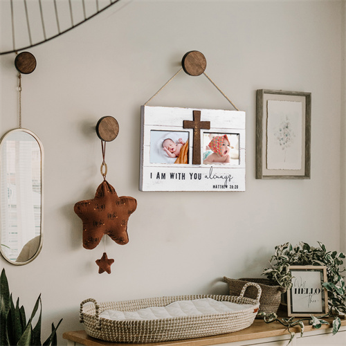 Cross with Picture Frames  |  White Wood Cross Collage Picture Frame