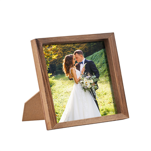 8x8 Frames Square Brown Wooden Photo Frame Home Office Desk & Wall Decor