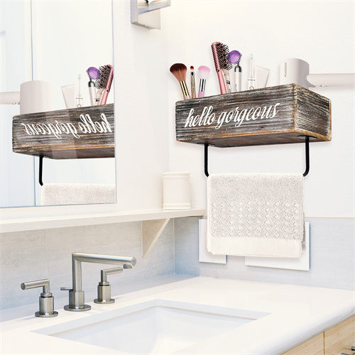 Wall-mounted  Hair Dryer Shelf Wood Hair Dryer Holder