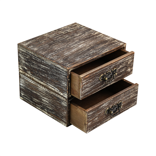 OKSQW 2pcs/set Office Desk Organizer Drawers Wood Desktop Storage Box