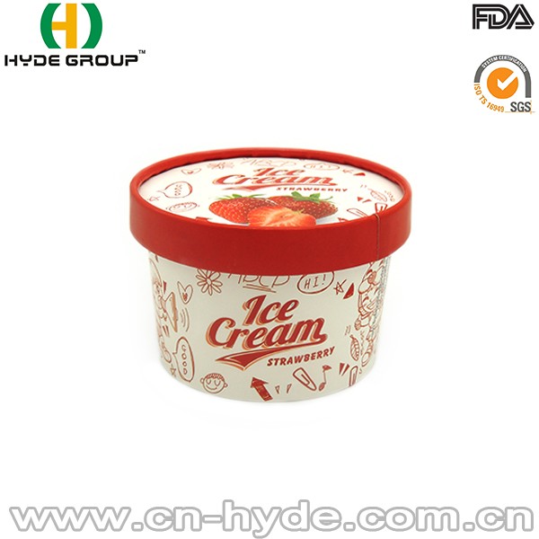 8OZ Double PE Ice Cream Cup With Lid And Spoon