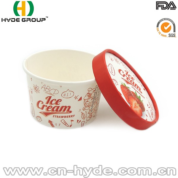 8OZ Double PE Ice Cream Cup With Lid And Spoon