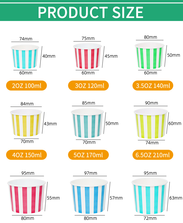 Red New Style Eco Friendly Custom Ice Cream Paper Cup Bowl with Lid And Print