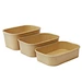 Biodegradabe microwave rectangle brown kraft party lunch food soup paper salad bowl