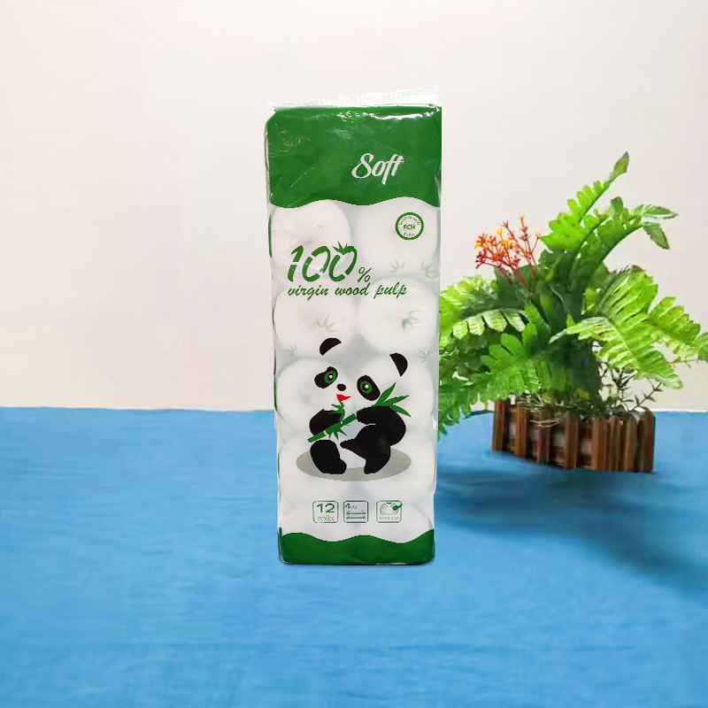 OEM Custom White Virgin Wood Pulp 4-PLY 12 Rolls Individual Package Toilet Roll Paper_1