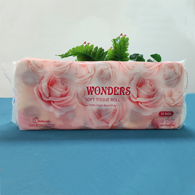 Soft Toilet Roll 3 Ply 100% Virgin Wood Pulp Embossed Individual Package Bath Tissue_1