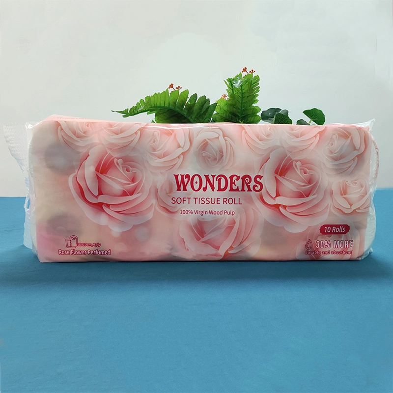 Soft Toilet Roll 3 Ply 100% Virgin Wood Pulp Embossed Individual Package Bath Tissue_1