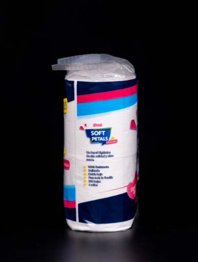 Virgin Wood Pulp OEM Custom Toilet Roll Tissue Embossed Toilet Paper 4 Rolls Per Bag_3