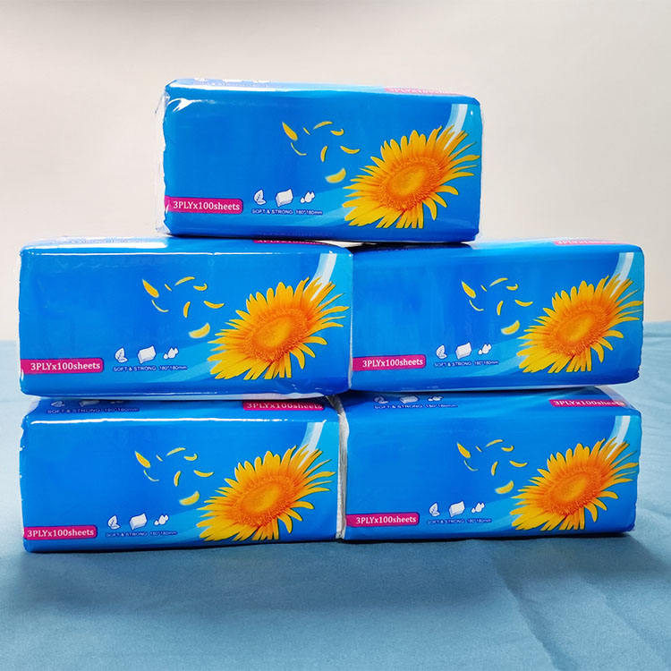 Virgin Wood Pulp 3 Ply 100 Sheet V Fold Facial Tissue Paper_2
