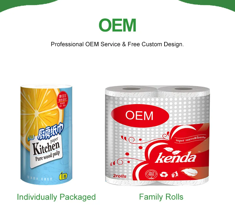 virgin wood pulp 100 sheets 2 rolls embossed kitchen paper towel_3