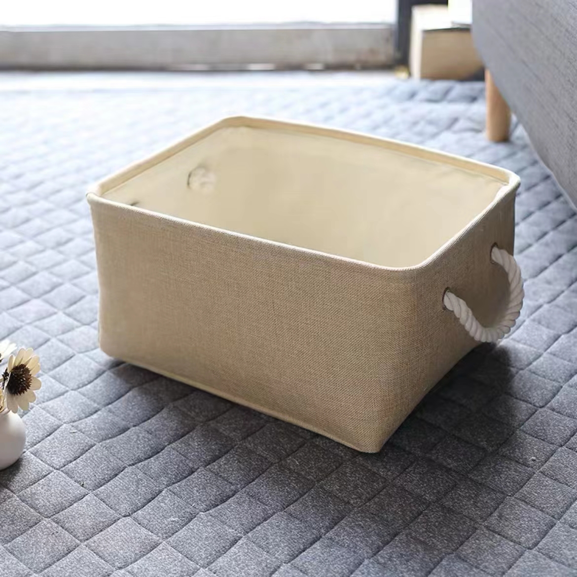 Soft EVA Bin Cotton and Linen Storage Basket