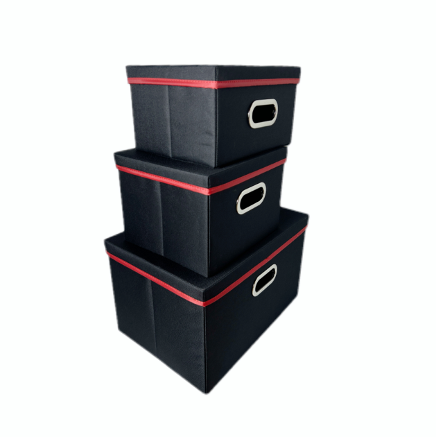 Black Storage Box with Lid