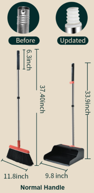 Upright Dustpan and Broom Combo Set
