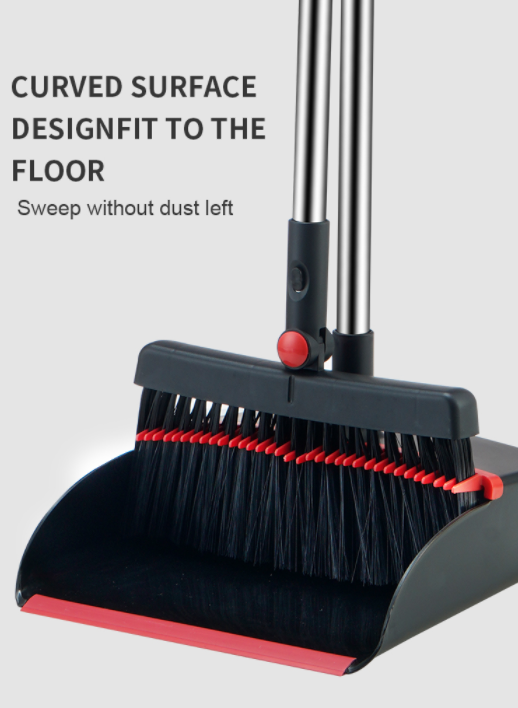 Broom and Dustpan Set for Home with Long Handle