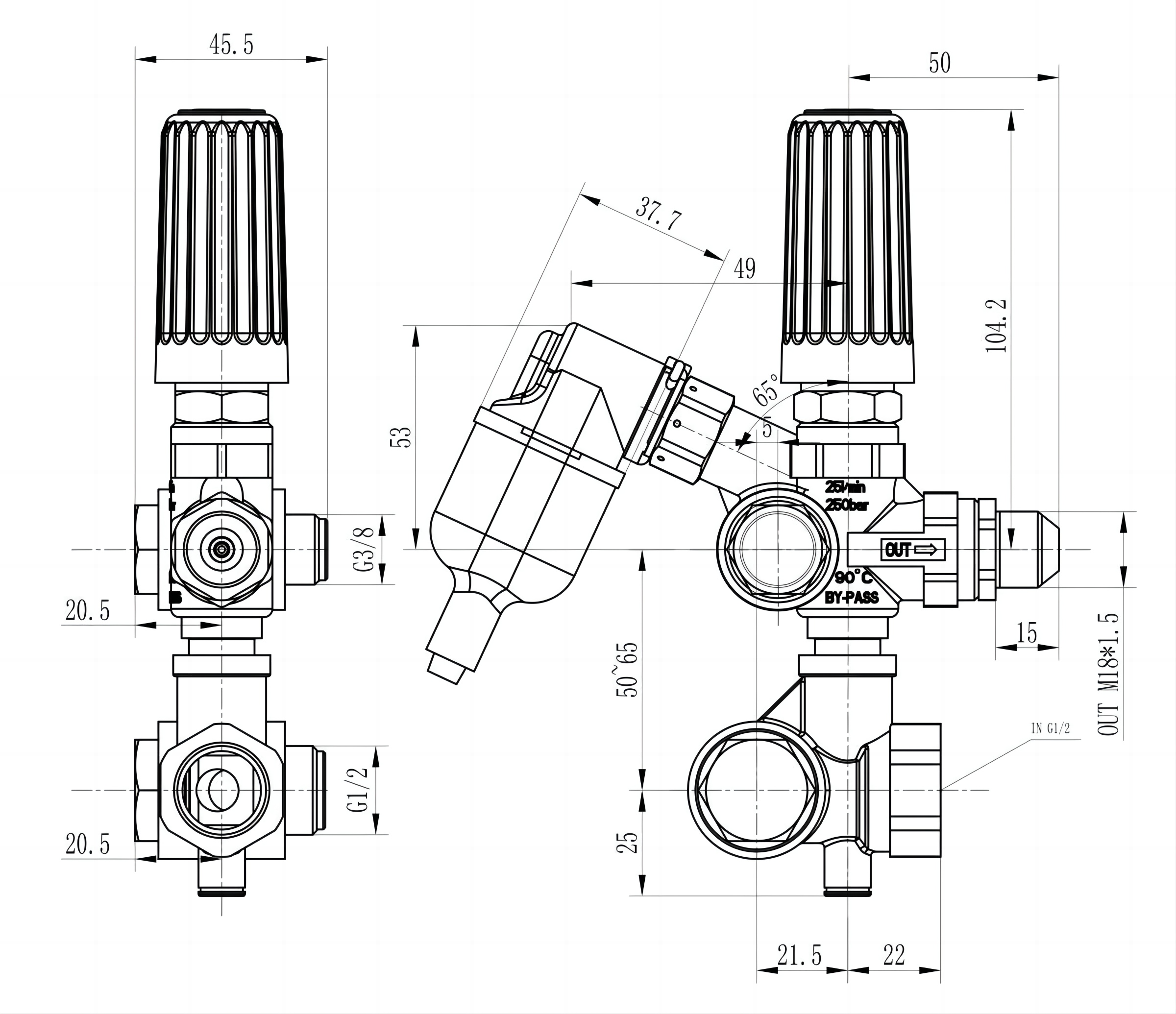 water pressure limiting valve