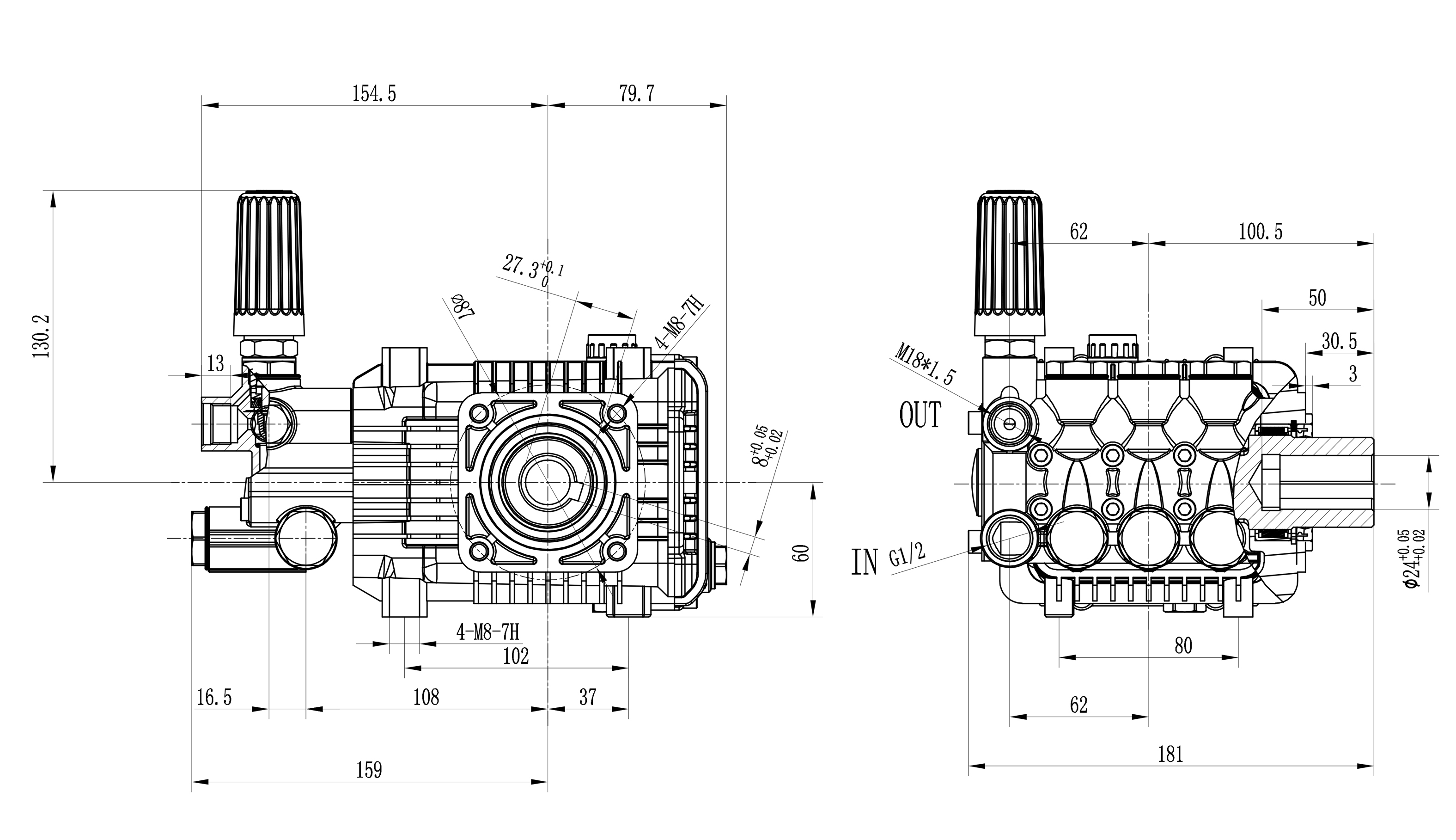 pressure water fountain pump