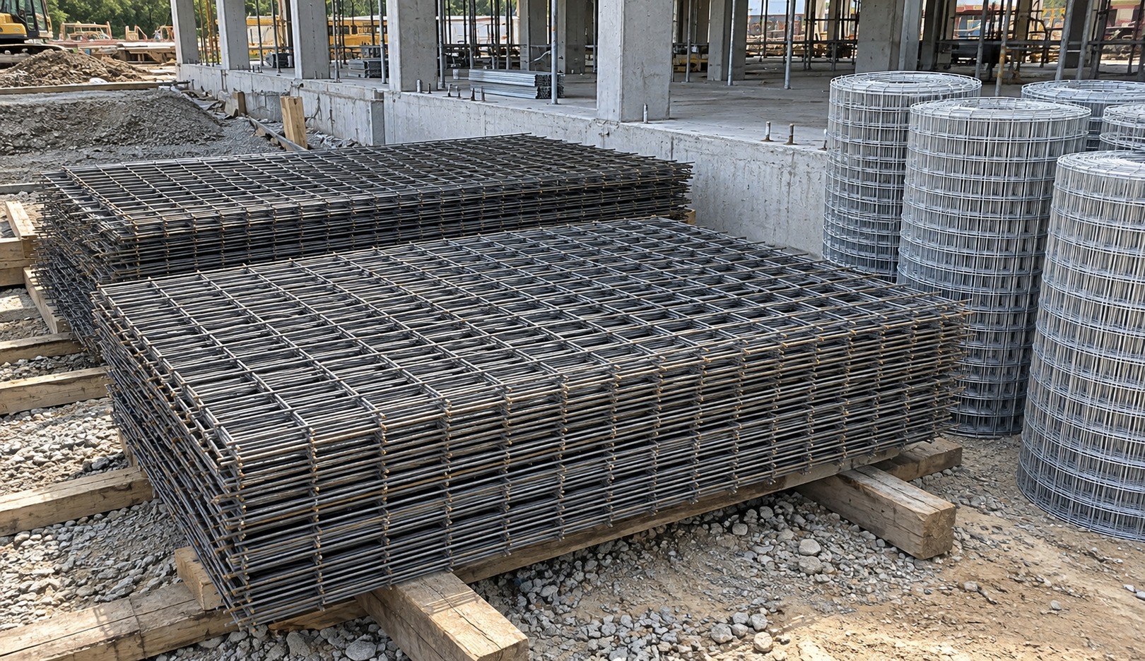 Welded wire mesh used in construction and concrete reinforcement