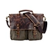 Wholesale Canvas  Satchel Shoulder Bags Office Messenger Bag  Vintage Genuine Leather Briefcase For Men Business Laptop Bag