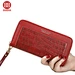 Leather Purse With Long Zipper  Stone Wallet
